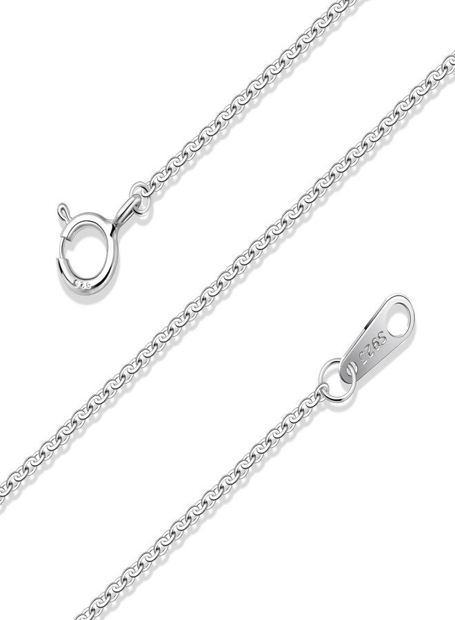 Fiusem Sterling Silver Chain Necklace for Women, 1 mm Thin 925 Sterling Silver Cable Chain, Small Chain 20 Inch - Image 1
